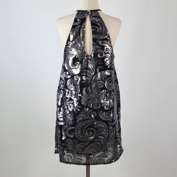 SHOW ME YOUR MUMU gomez  sequin mini dress silver Sz XS - Picture 5 of 9